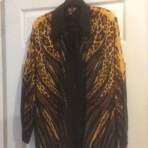 Bob Mackie anorak style animal print jacket, L